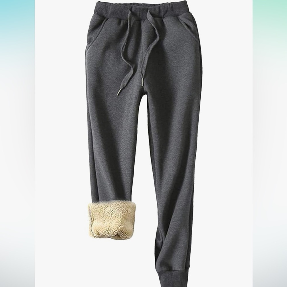 Yeokou Women's Warm Sherpa Lined Athletic Sweatpants